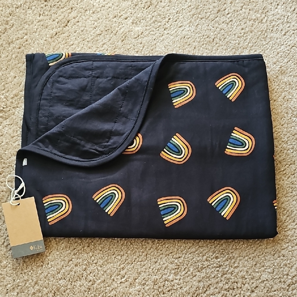 Kyte BABY Rust Rainbow On Midnight Baby Blanket Black